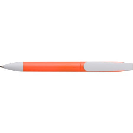 Plastic twist-action ballpoint pen, orange