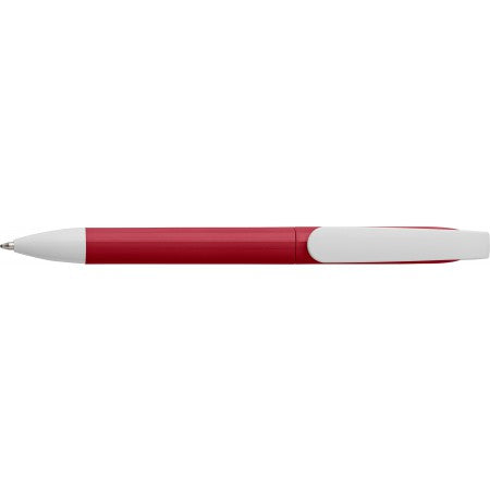 Plastic twist-action ballpoint pen, red