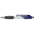 Plastic ballpoint pen and mobile phone holder, blue