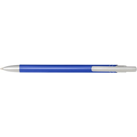 Aluminium click-action ballpoint pen, blue