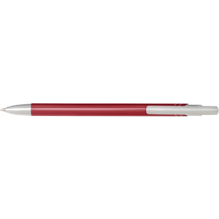 Aluminium click-action ballpoint pen, red