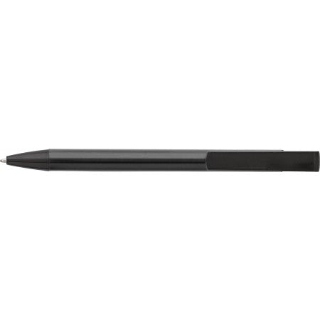 Aluminium click-action ballpoint pen, black