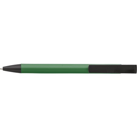 Aluminium click-action ballpoint pen, green