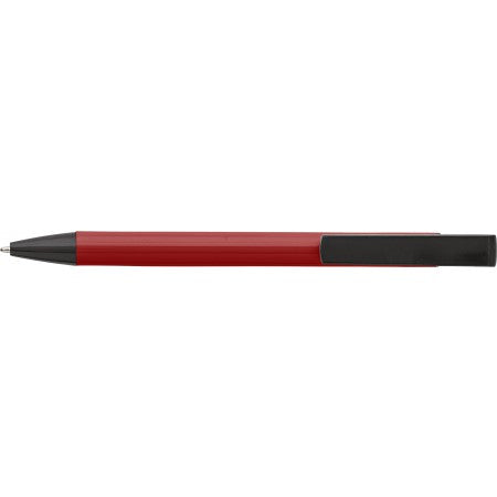 Aluminium click-action ballpoint pen, red