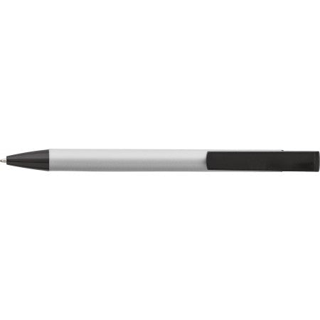 Aluminium click-action ballpoint pen, silver