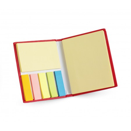 Card case with self-adhesive memos, red