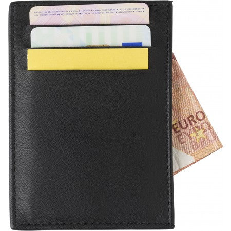 Split leather RFID (anti skimming) credit card wall, black