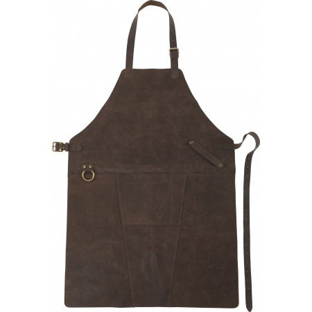 Split leather apron, brown