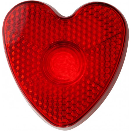 Heart shaped safety light, red