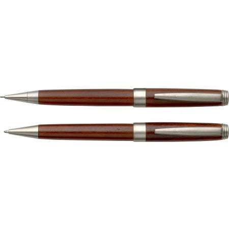 Rosewood pen set, brown