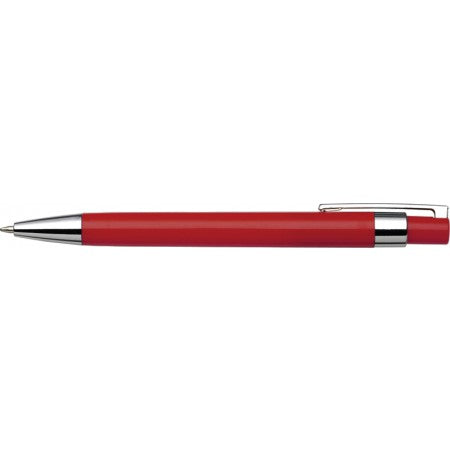 Plastic ballpen with black ink., red