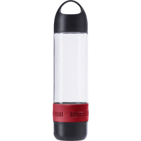 Water bottle with speaker, red