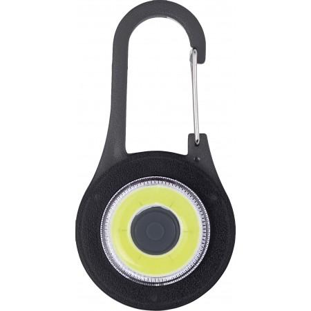 ABS carabiner hook with LED light, black - BRANIO