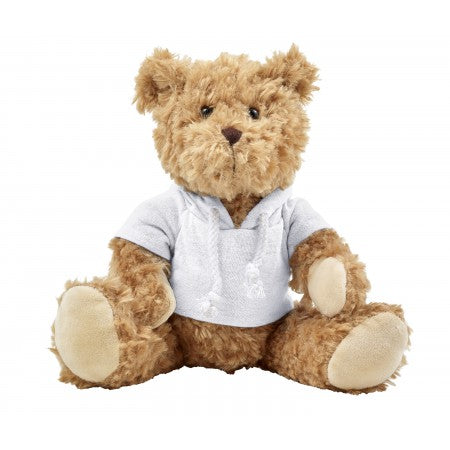 Plush teddy bear with hoodie, white