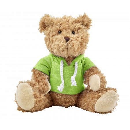 Plush teddy bear with hoodie, green