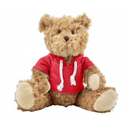 Plush teddy bear with hoodie, red