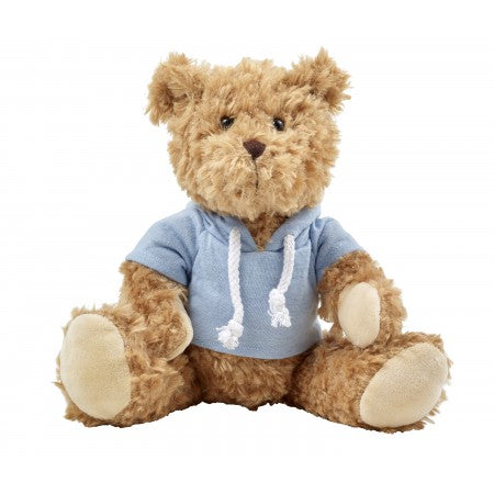 Plush teddy bear with hoodie, light blue
