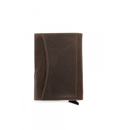 Leather wallet with RFID card holder, Brown