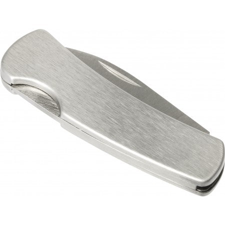 Stainless steel pocket knife, silver