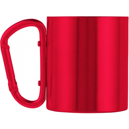 Stainless steel, double walled travel mug (200 ml), red