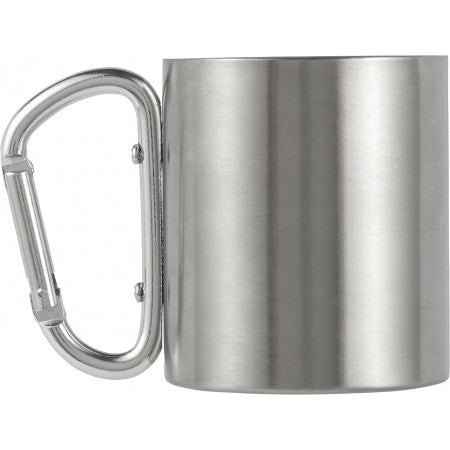 Stainless steel, double walled travel mug (200 ml), silver