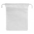 Nonwoven, drawstring pouch, white