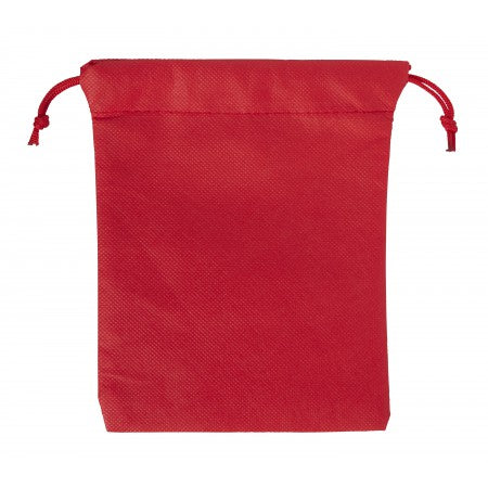 Nonwoven, drawstring pouch, red