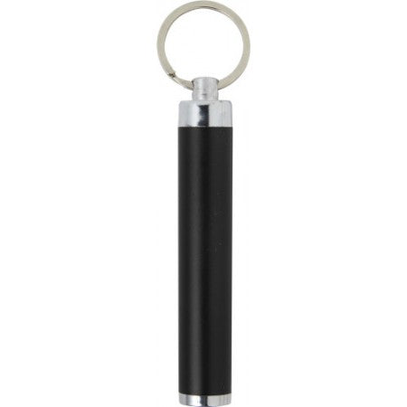 LED flashlight with key ring, black