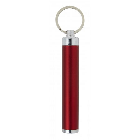 LED flashlight with key ring, red