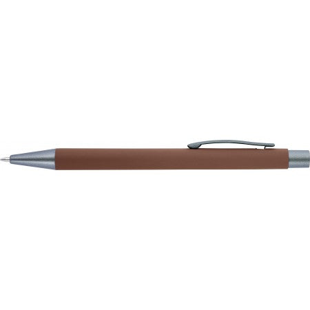 Ballpen with rubber finish, brown