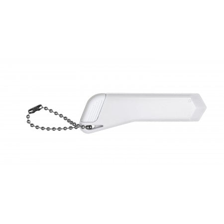 Hobby knife with keychain, white