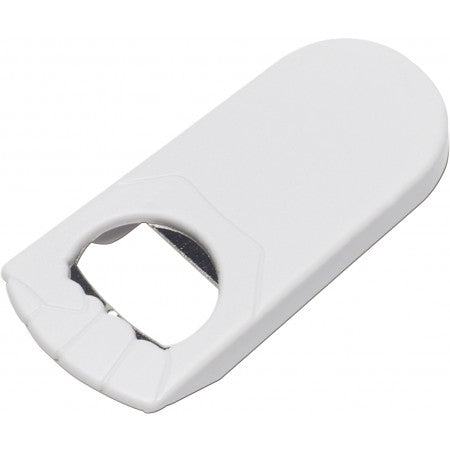 Plastic bottle opener, white