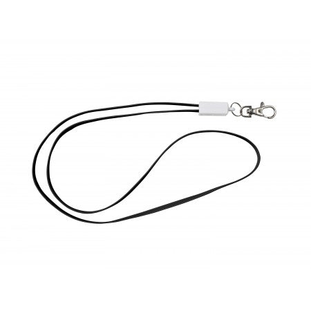 TPE lanyard and charging cable in one, black