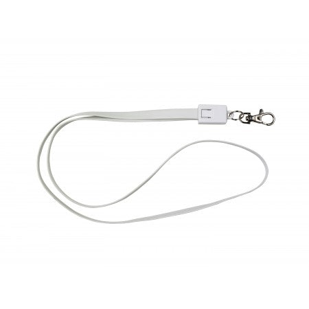 TPE lanyard and charging cable in one, white