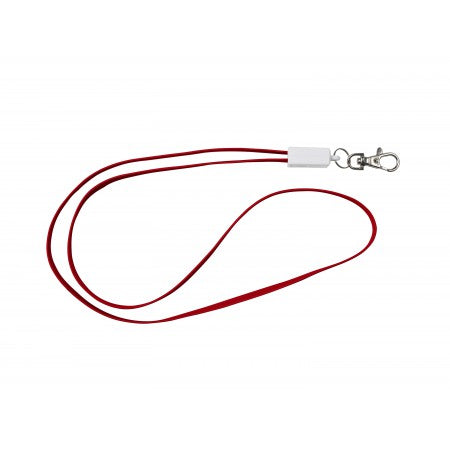 TPE lanyard and charging cable in one, red