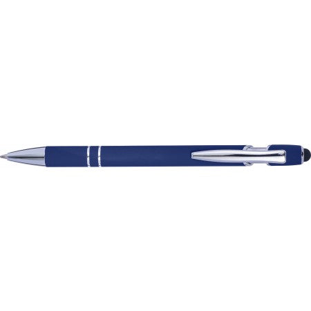 Ballpen with rubber finish, blue