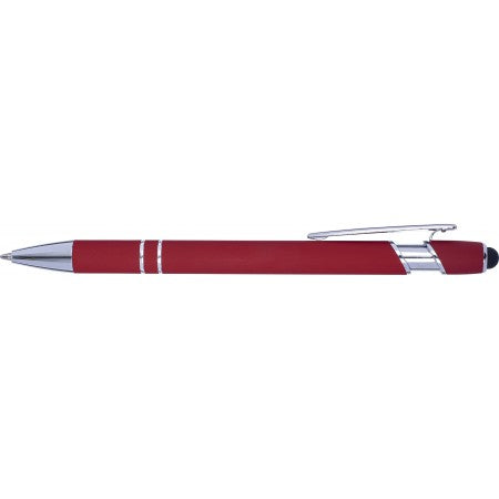 Ballpen with rubber finish, red