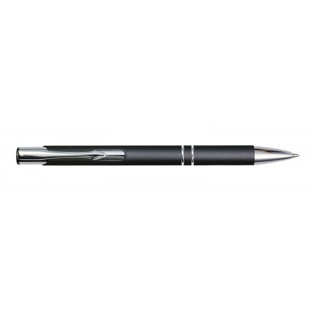 Metal rubberized ballpen, black