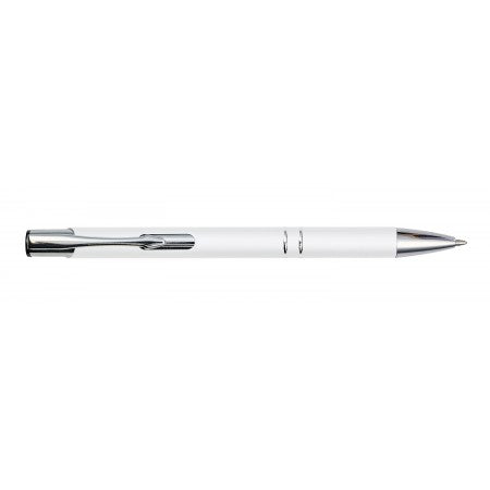 Metal rubberized ballpen, white