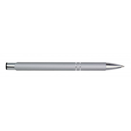 Metal rubberized ballpen, grey