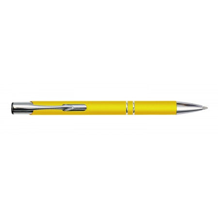Metal rubberized ballpen, yellow