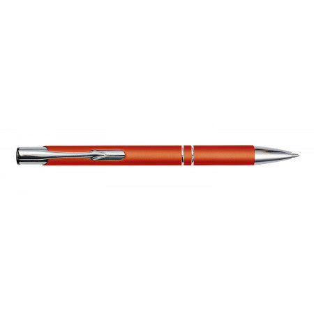 Metal rubberized ballpen, orange