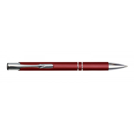 Metal rubberized ballpen, red