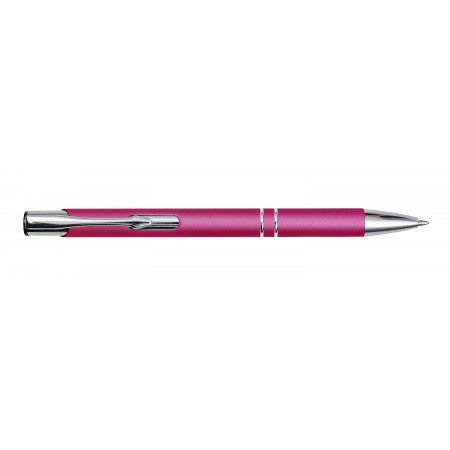 Metal rubberized ballpen, pink