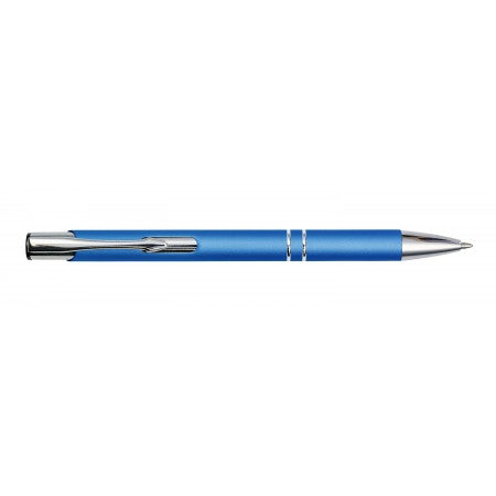 Metal rubberized ballpen, light blue