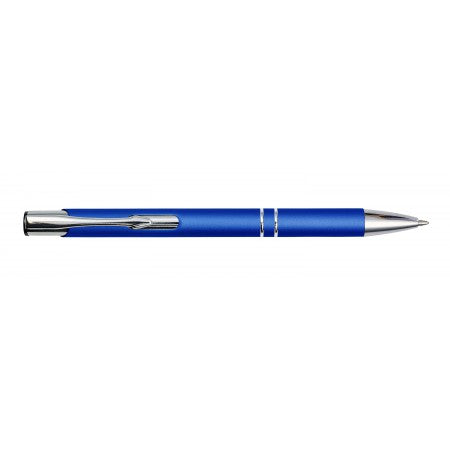 Metal rubberized ballpen, cobalt blue