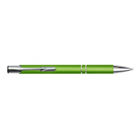 Metal rubberized ballpen, light green