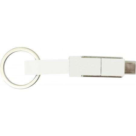 ABS USB cable on key ring, white - BRANIO