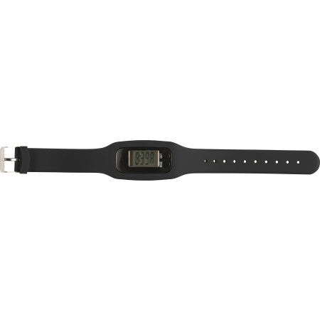 Pedometer with silicone wristband, black