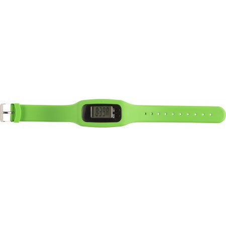 Pedometer with silicone wristband, lime